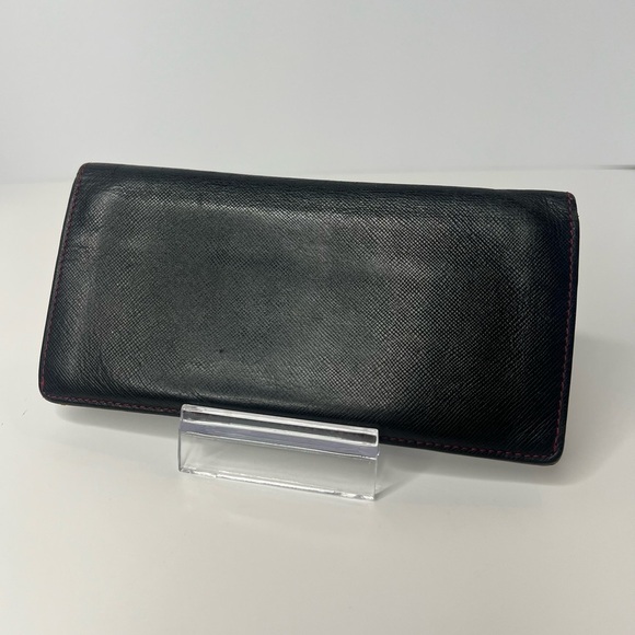 🖤Burberry Mens Saffiano Bifold Black Label Long Wallet | RARE!!!! ❤️ - Picture 3 of 15